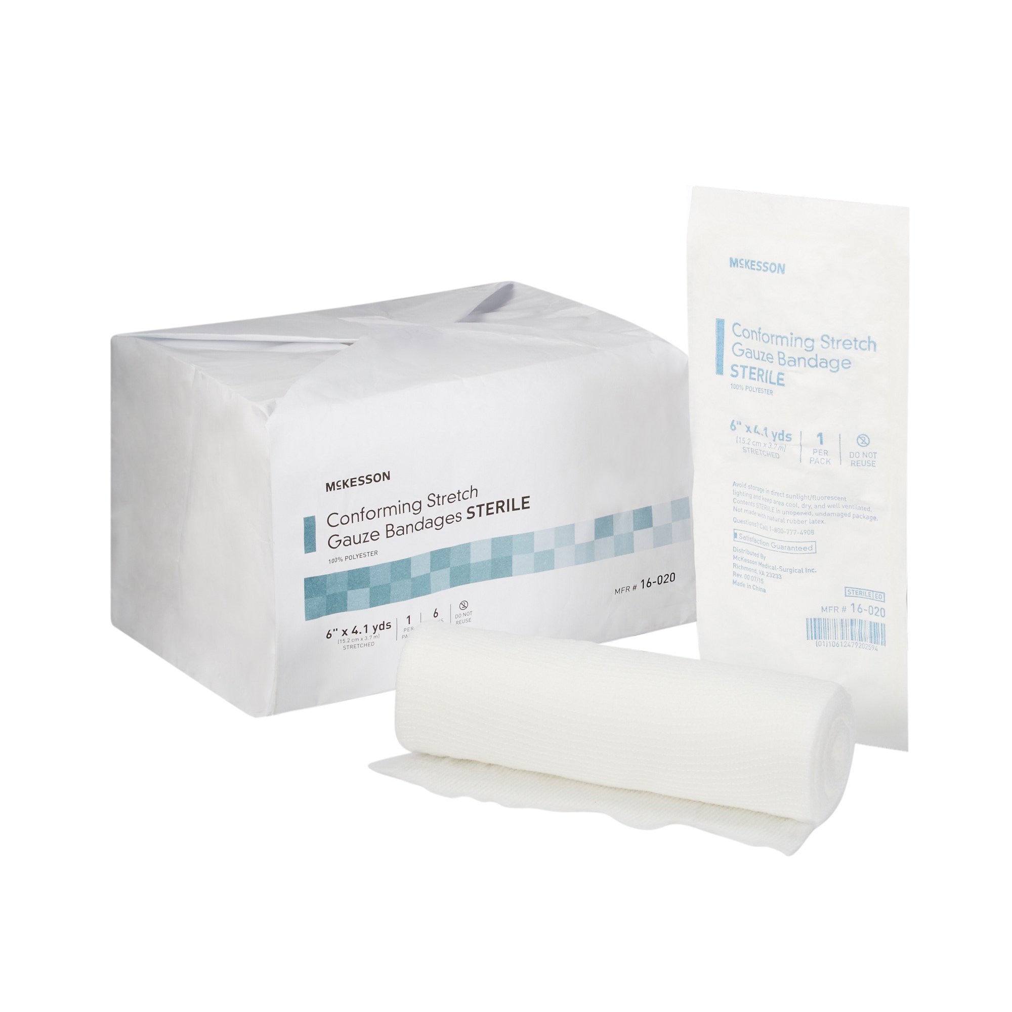 999365 - McKesson - McKesson Conforming Bandage 6 Inch X 4-1/10 Yard Sterile 1 per Pack, 16-020, Roll of 1, (RL)