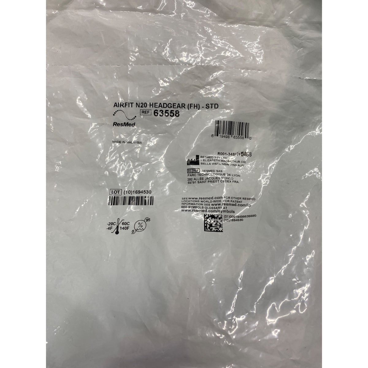 63558 - RESMED - AIRFIT N20 HEADGEAR (FH) - STD, (EA/1)
