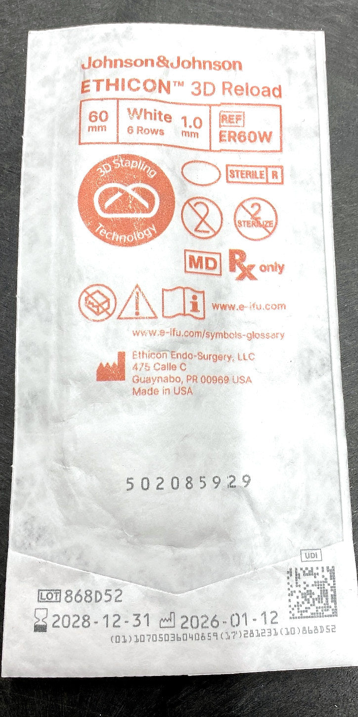 ER60W - ETHICON - ETHICON 3D RELOAD 60MM WHITE, (EA/1)