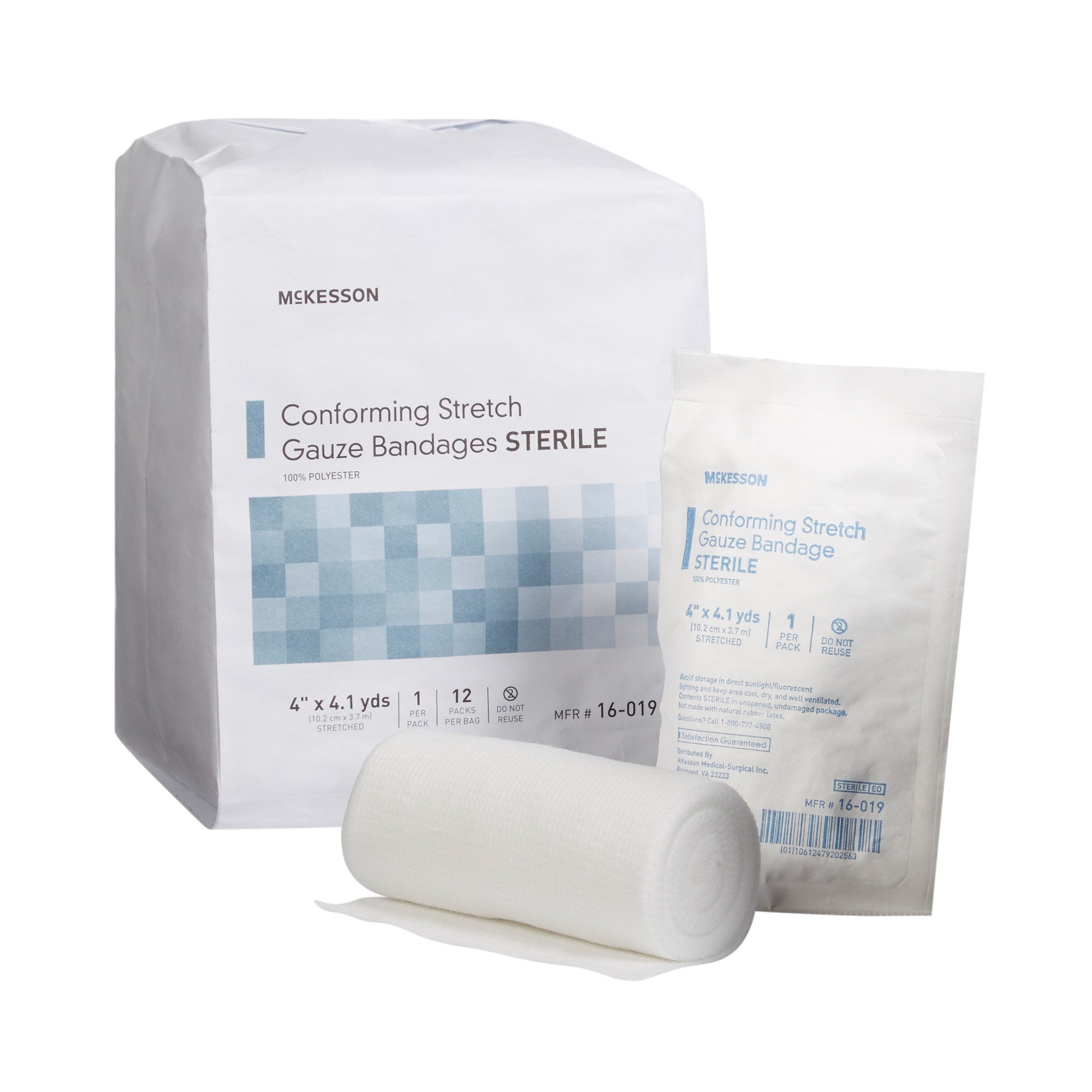 999366 - McKesson - McKesson Conforming Bandage 4 Inch X 4-1/10 Yard Sterile 1 per Pack, 16-019, Case of 96, (CS)