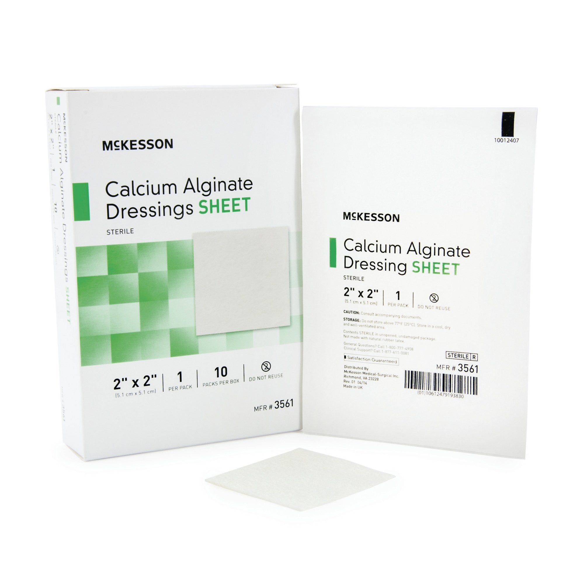 883263 - McKesson - McKesson Alginate Dressing 2 X 2 Inch Square, 3561, Case of 100, (CS)