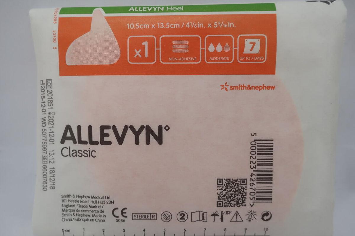 66007630 - SMITH & NEPHEW - Allevyn Heel Classic 10.5cm x 13.5cm / 4 1/8" x 5 5/16", (CS/6)