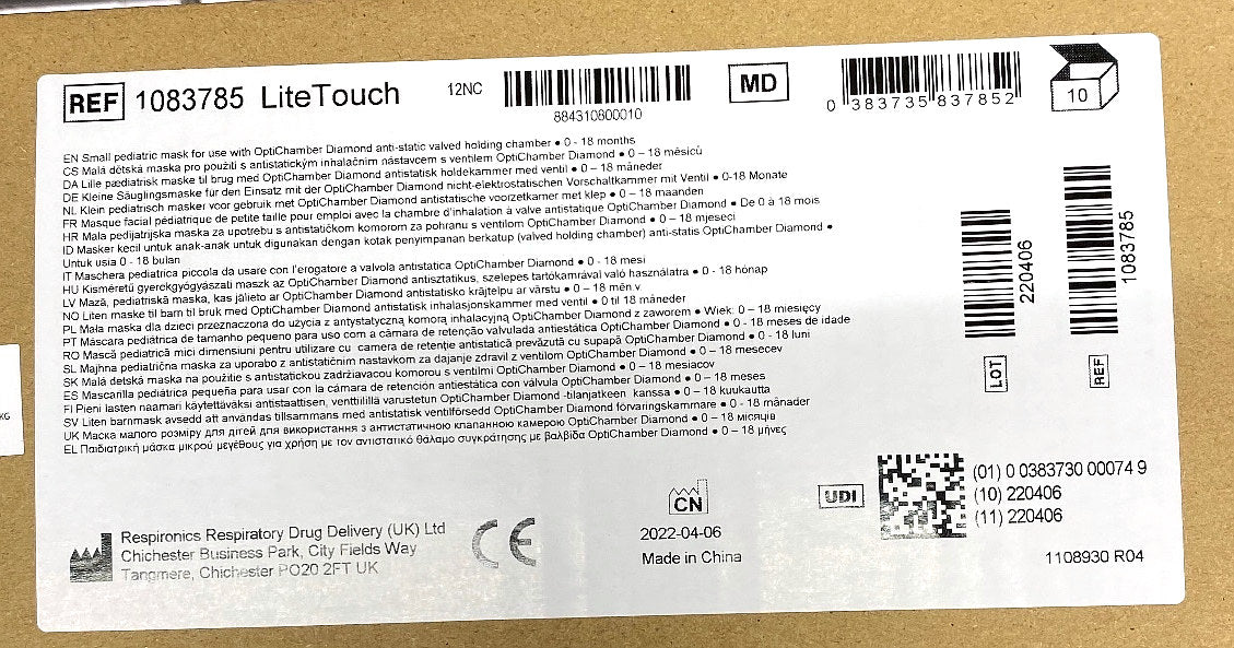 1083785 - RESPIRONICS - Small Pedric mask life touch, (CS/80)