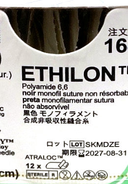 1647G - ETHICON - Nylon Suture Black Monofilament, (BX/12)