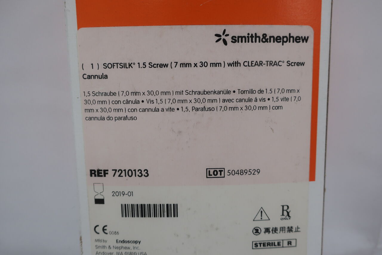 7210133 - SMITH & NEPHEW - Softsilk 1.5 Screw With Clear-Trac Screw Cannula 7mm x 30mm (x), (BX/1) - ( Expiry Date: 2019-01-01 )