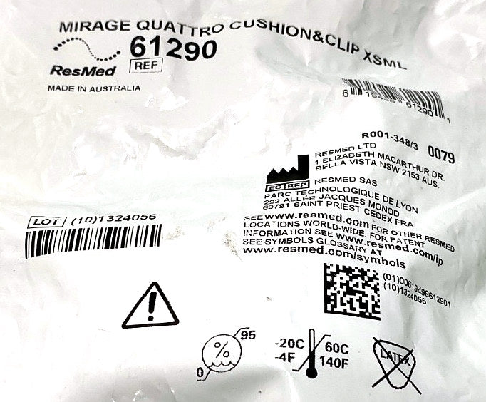 61290 - RESMED - MIRAGE QUATTRO CUSHION &CLIP XSML, (EA/1)