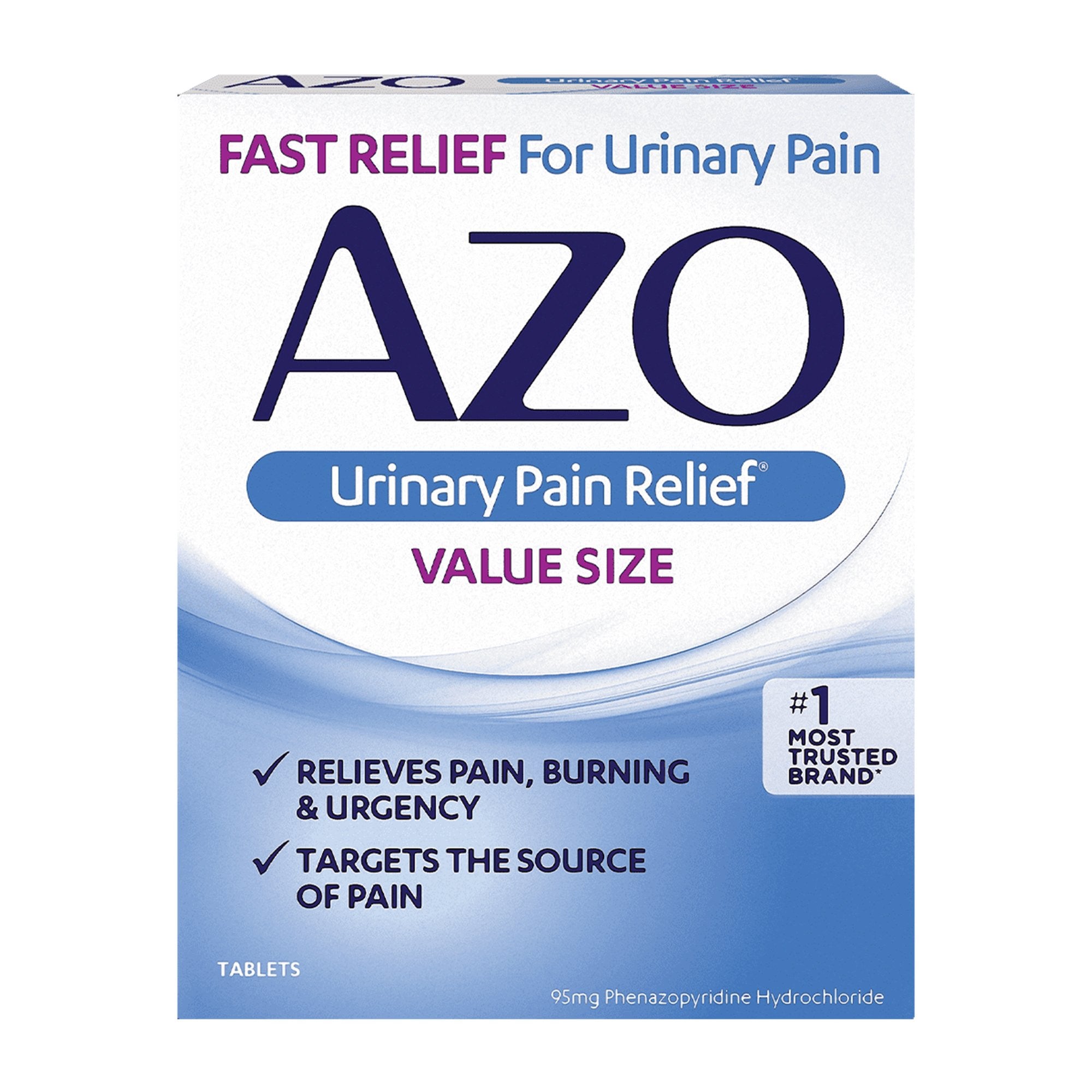 725613 - AZO - AZO Urinary Pain Relief 95 mg Strength Phenazopyridine HCL Tablet, Box of 30, (BX)