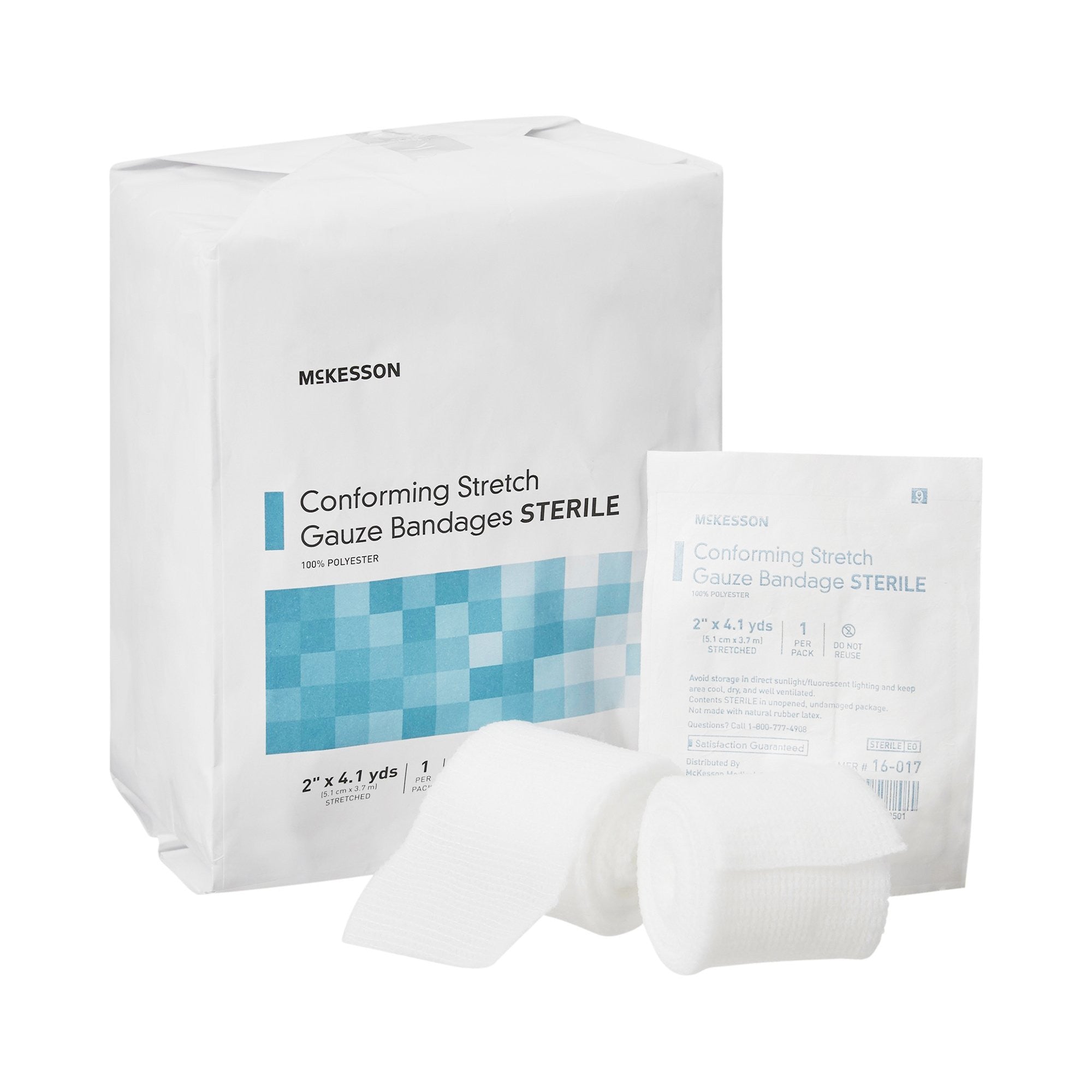999367 - McKesson - McKesson Conforming Bandage 2 Inch X 4-1/10 Yard Sterile 1 per Pack, 16-017, Case of 96, (CS)
