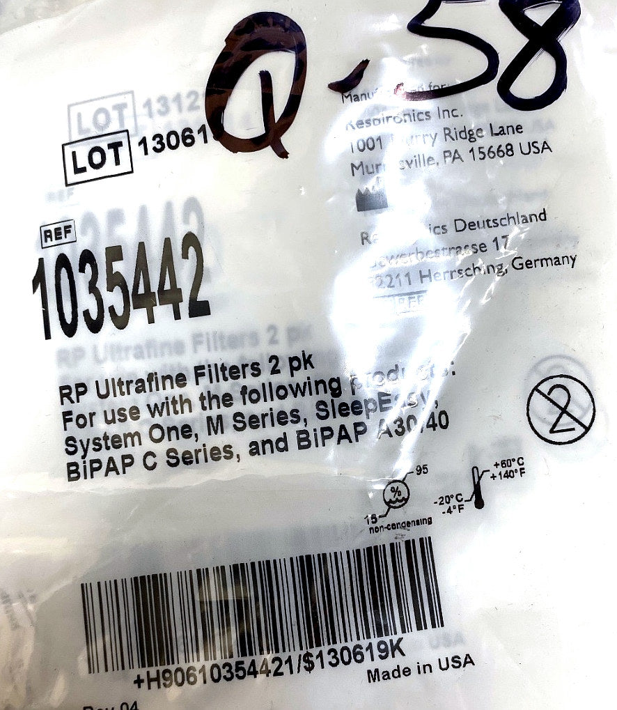 1035442 - RESPIRONICS - RP ultrafine filter 2pk, (EA/1)