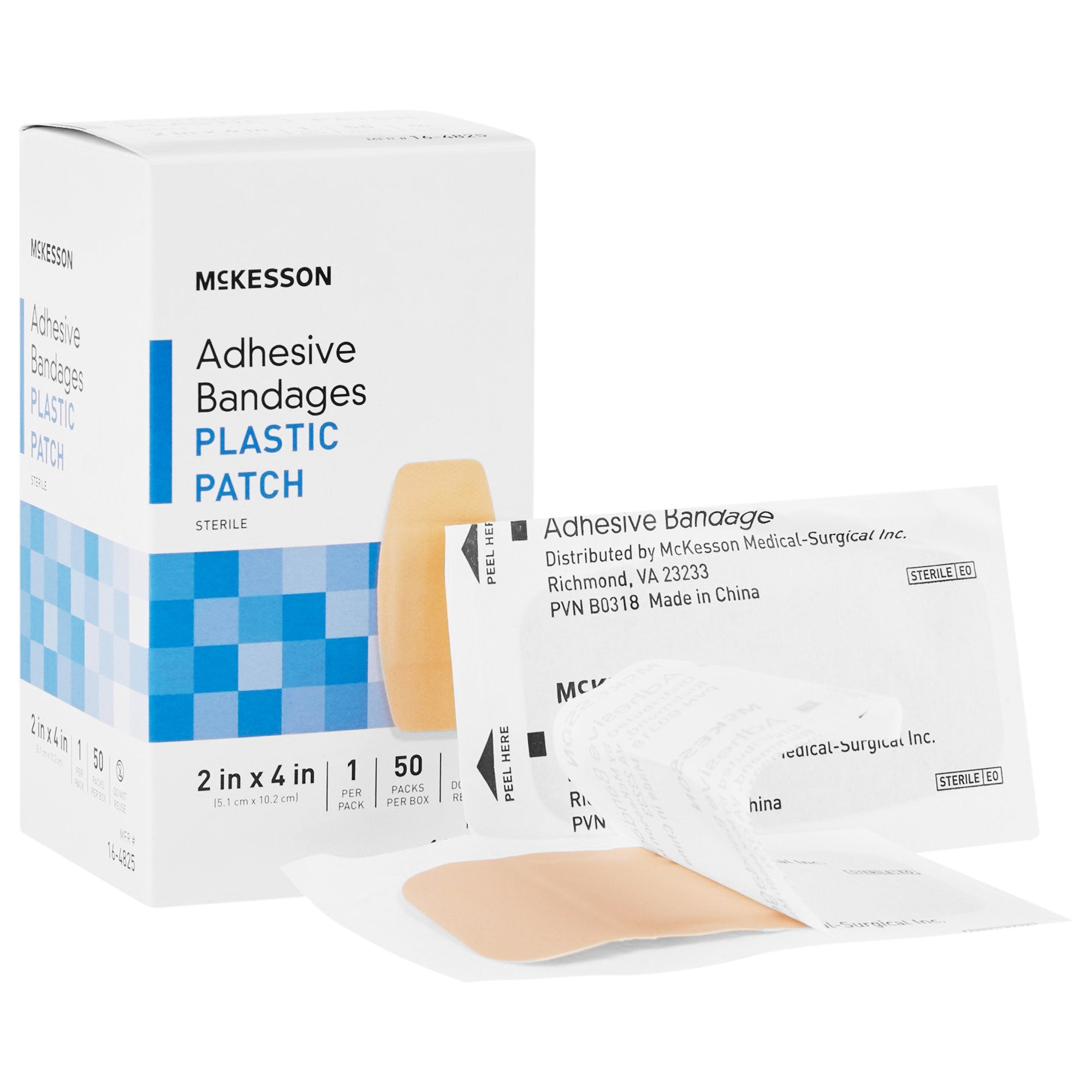 511333 - McKesson - McKesson Adhesive Strip Plastic Tan 2 X 4 Inch Sterile, 16-4825, Case of 24, (CS)