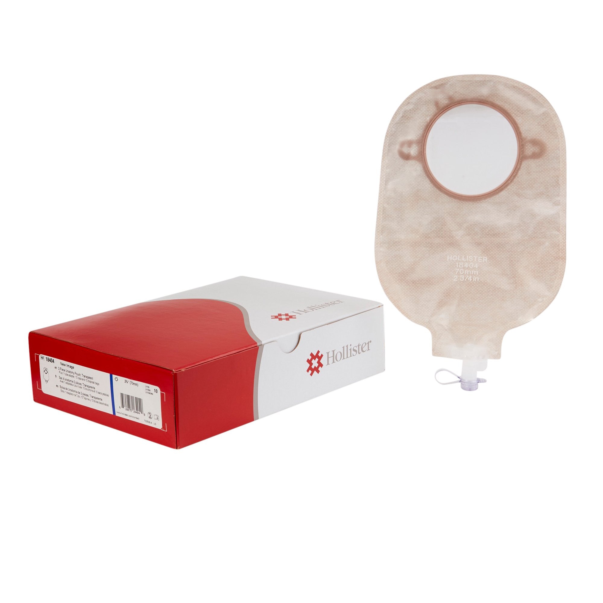 400982 - New Image - Urostomy Pouch New Image Two-Piece System 9 Inch Length, Maxi 2-3/4 Inch Stoma Drainable 18404 Box of 10, (BX)