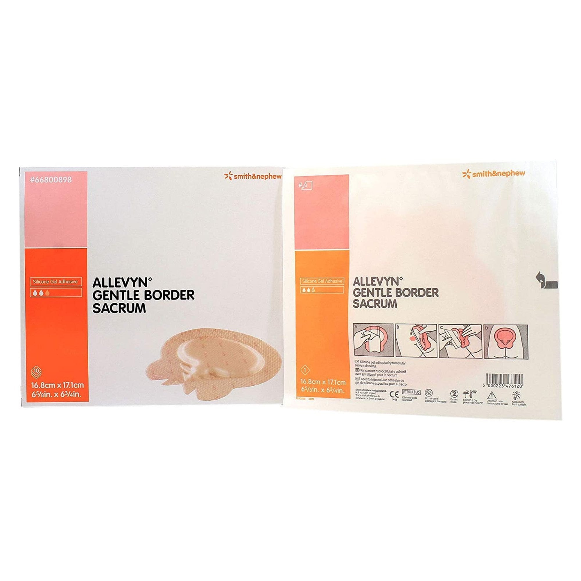 776603 - Allevyn - Allevyn Gentle Border Foam Dressing 6-5/8 X 6-3/4 Inch With Border Film Backing Silicone Gel Adhesive Sacral Sterile, 66800898, Case of 60, (CS)