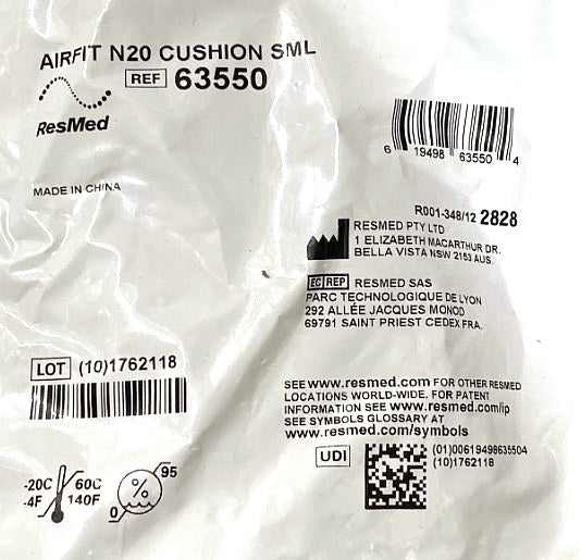 63550 - RESMED - AIRFIT N20 CUSHION SML, (EA/1)