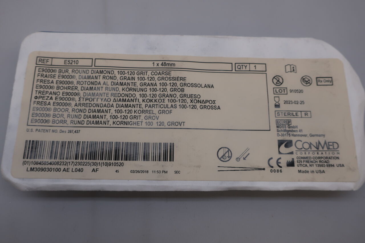 E5210 - CONMED - E9000 BUR, (2023-02-25) - ( Expiry Date: 2022-06-08 )
