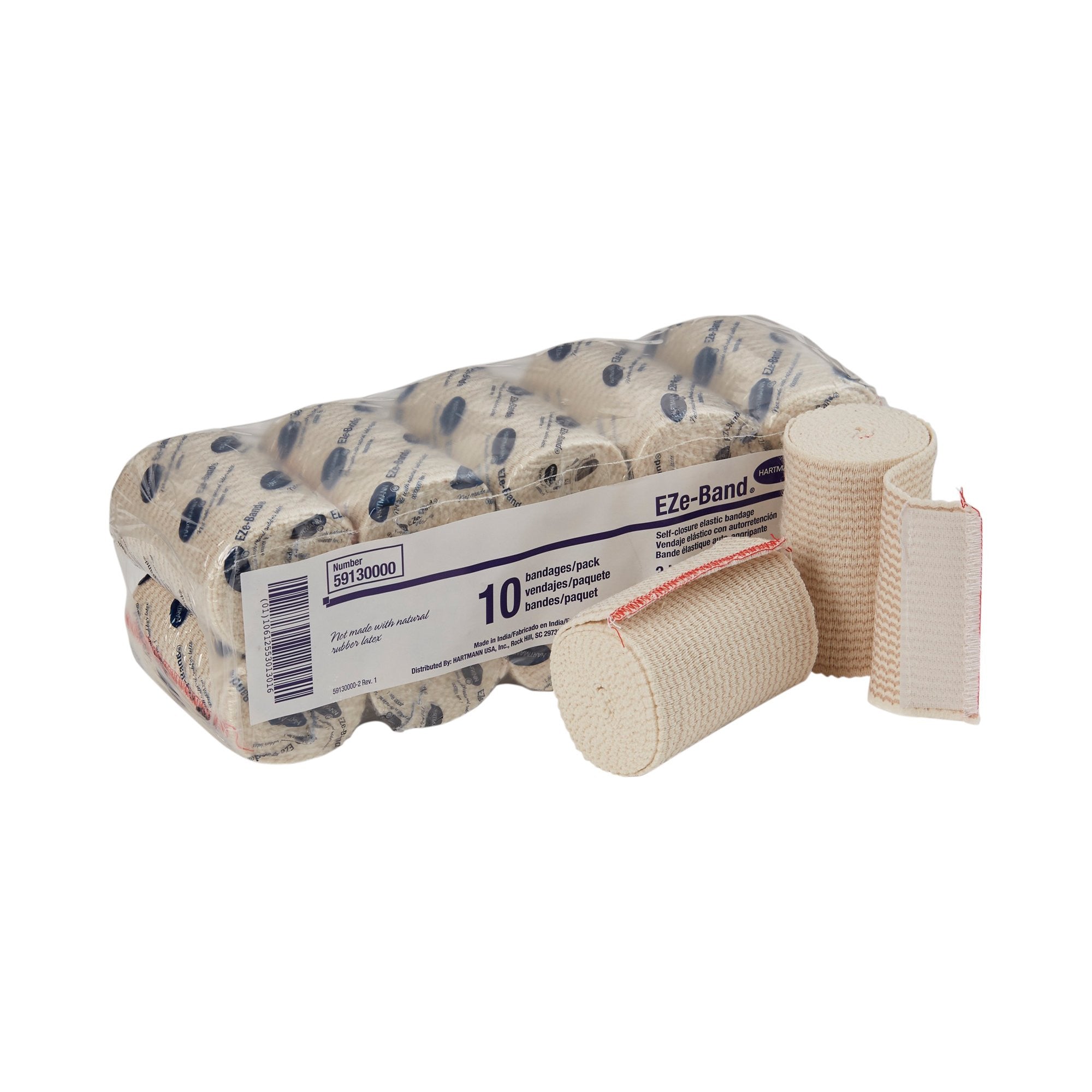 442366 - EZe-Band LF - Elastic Bandage EZe-Band LF 3 Inch x 5 Yard Double Hook and Loop Closure Tan NonSterile Standard Compression 59130000 Pack of 1, (EA)