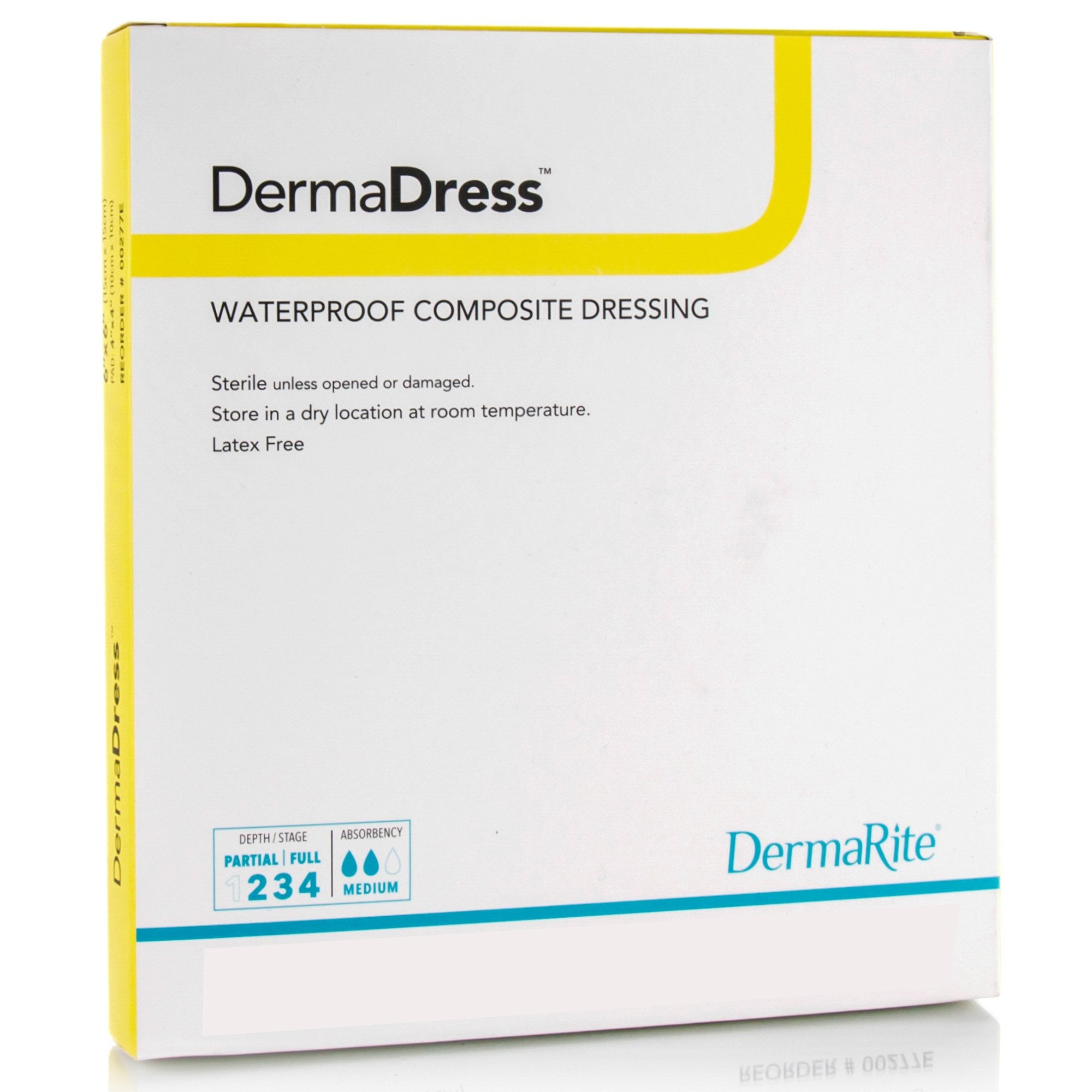584146 - Derma - DermaDress Composite Dressing 4 X 4 Inch Square Sterile Waterproof Film Backing, 00276E, Box of 10, (BX)