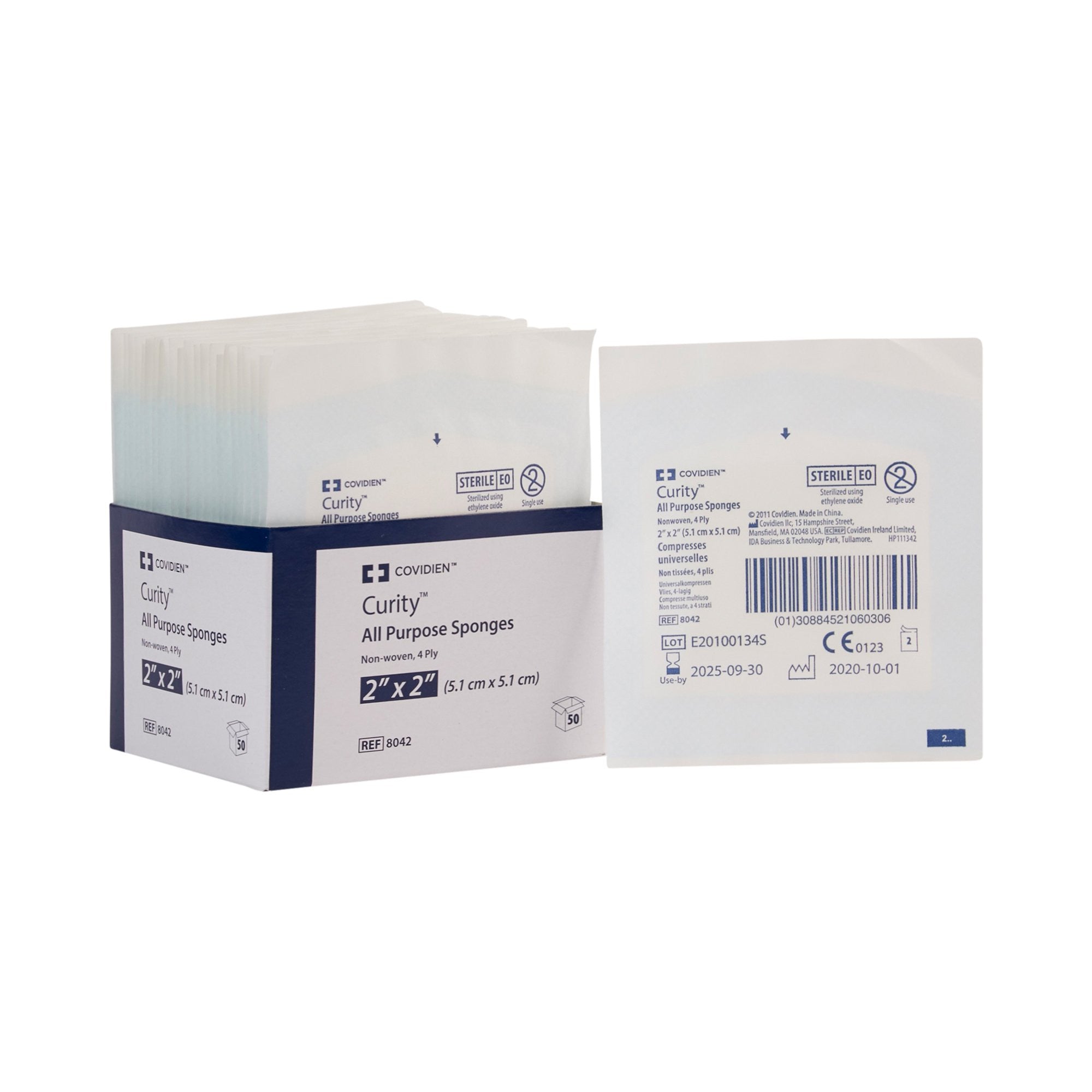 529380 - Curity - Curity Nonwoven Sponge 2 X 2 in 4-Ply Sterile , 8042, Case of 1500, (CS)