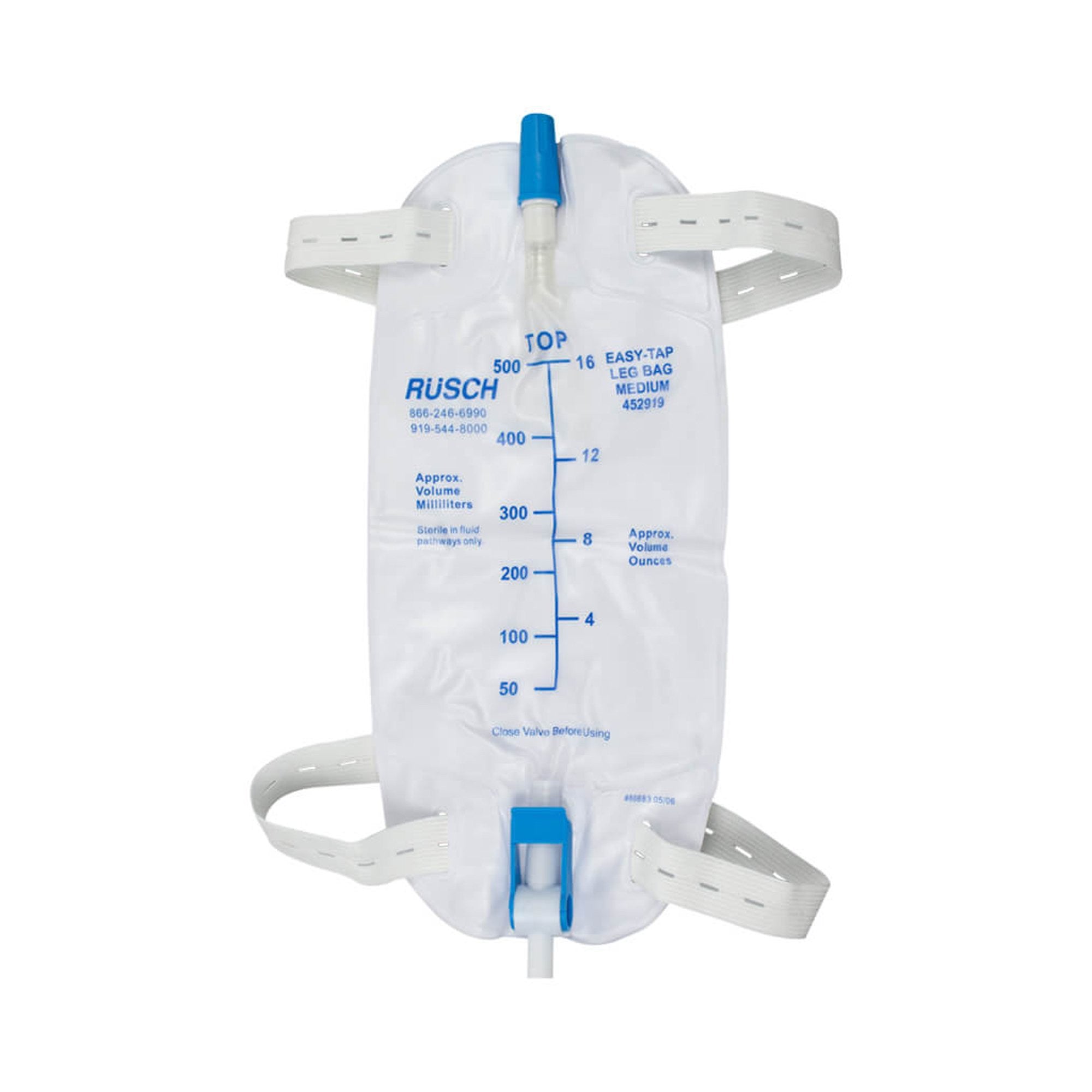 456175 - Easy Tap - Urinary Leg Bag Easy Tap Anti-Reflux Valve Sterile Fluid Path 562 mL Vinyl 452919 Box of 48, (BX)