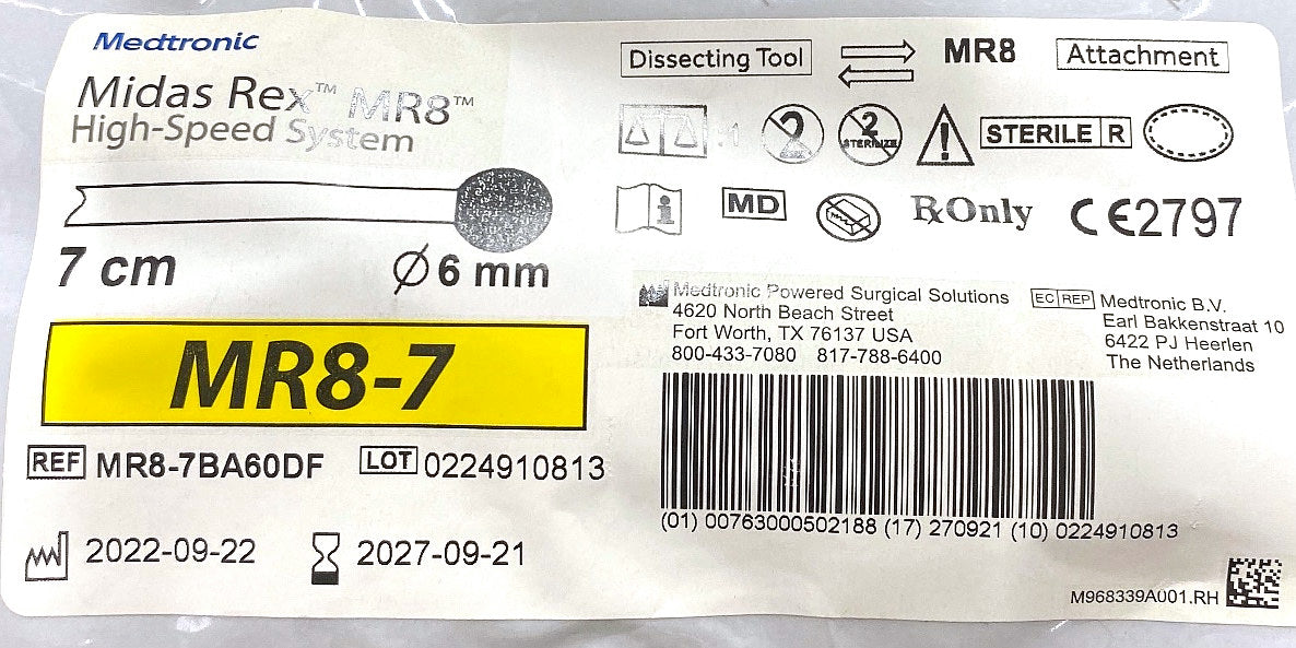 MR8-7BA60DF - MEDTRONIC - TOOL MR8-7BA60DF MR8 7CM BALL DMD FN 6MM, (EA/1)