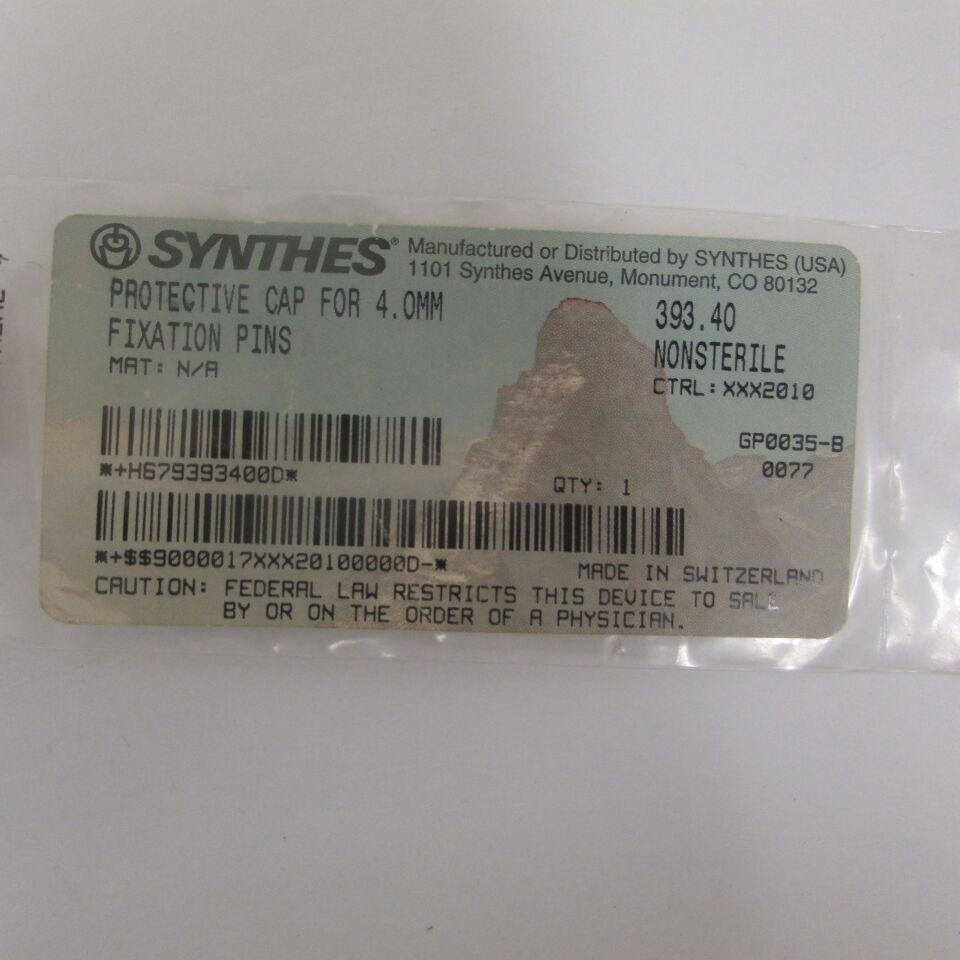 393.4 - SYNTHES - protective cap for 4.0mm fixations pins , () - ( Expiry Date: EACH )