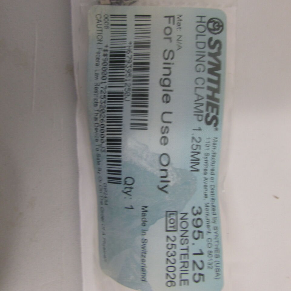 395.125 - SYNTHES - holding clamp 1.25mm, () - ( Expiry Date: EACH )