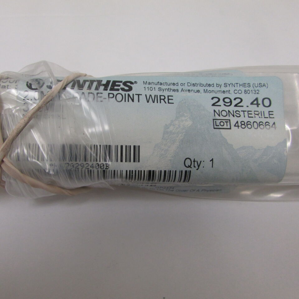 292.4 - SYNTHES - 2mm spade point wire 350mm, () - ( Expiry Date: EACH )