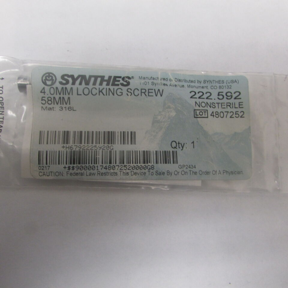 222.592 - SYNTHES - 4mm locking screw / 58mm, () - ( Expiry Date: EACH )