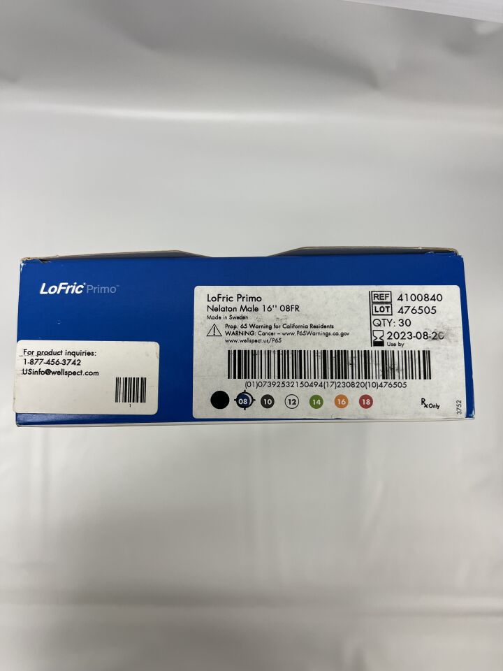 41008-BXEXP - WELLSPECT - Single Use Urinary Catheter LoFric Primo Nelaton 16" 08FR, (box/30) - ( Expiry Date: Expired )
