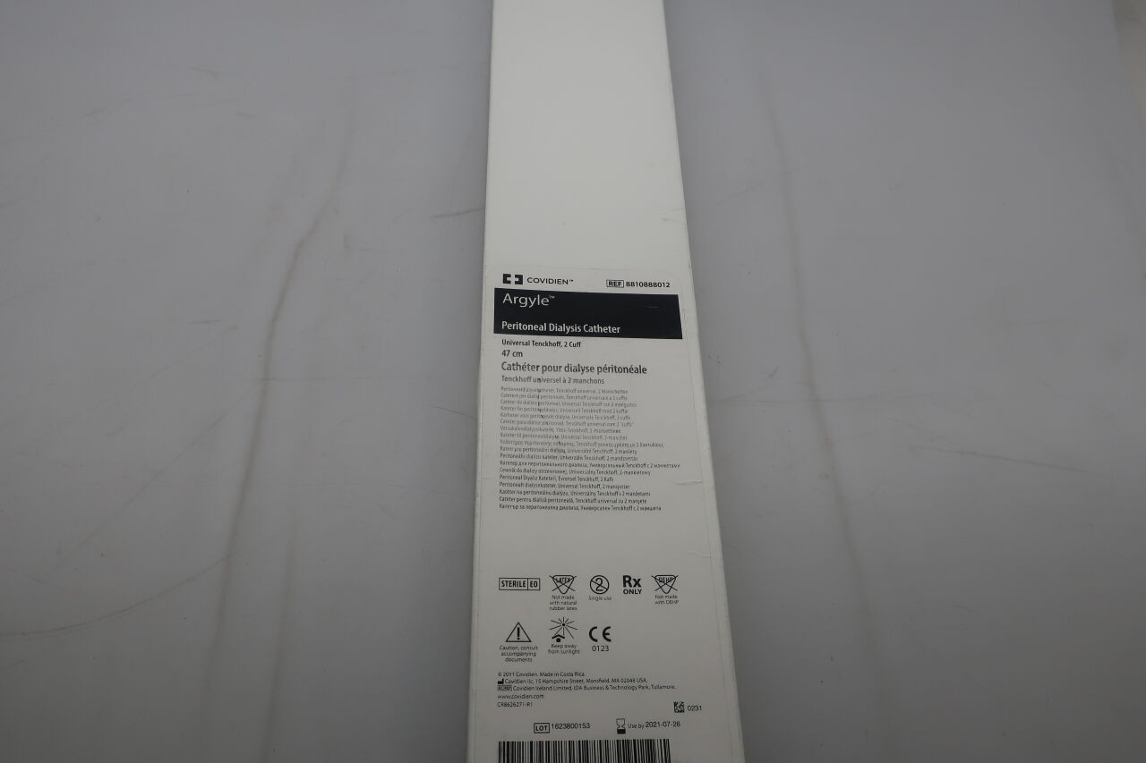 8810888012 - COVIDIEN - Argyle Tenckhoff Peritoneal Catheter, 2 Cuffs, 47 cm Size, (BOX) - ( Expiry Date: 2021-07-26 )