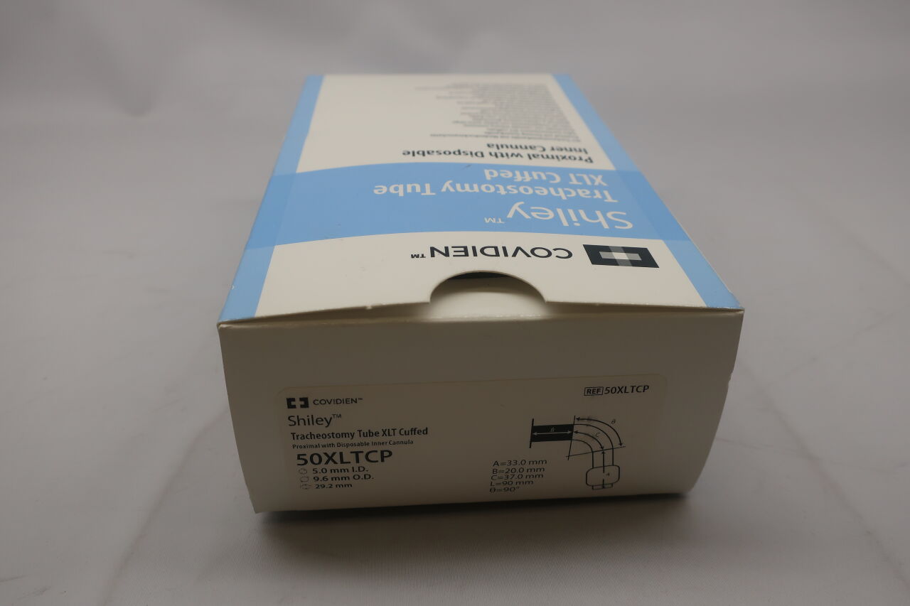 50XLTCP - COVIDIEN - Shiley Cuffed XLTCP Extended-Length Tracheostomy Tube with Inner Cannula, Proximal, 5 mm ID, (BOX) - ( Expiry Date: 2022-10-01 )