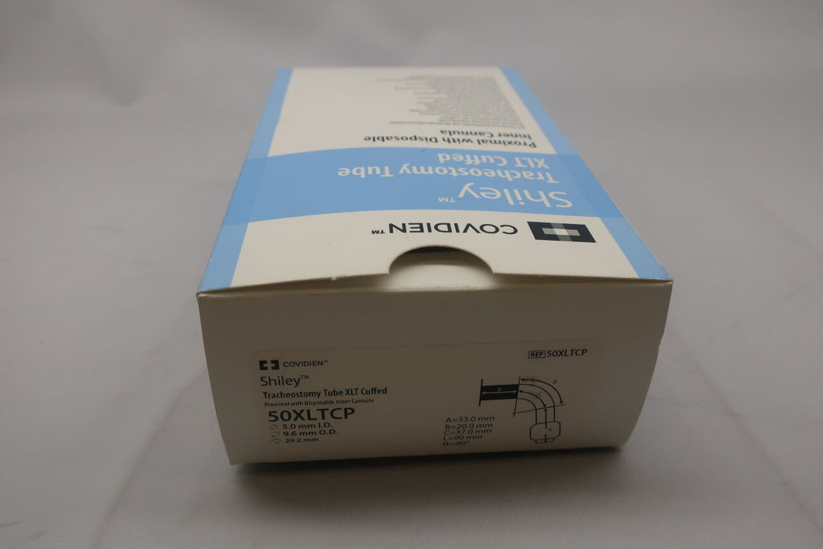 50XLTCP - COVIDIEN - Shiley Cuffed XLTCP Extended-Length Tracheostomy Tube with Inner Cannula, Proximal, 5 mm ID, (BOX)