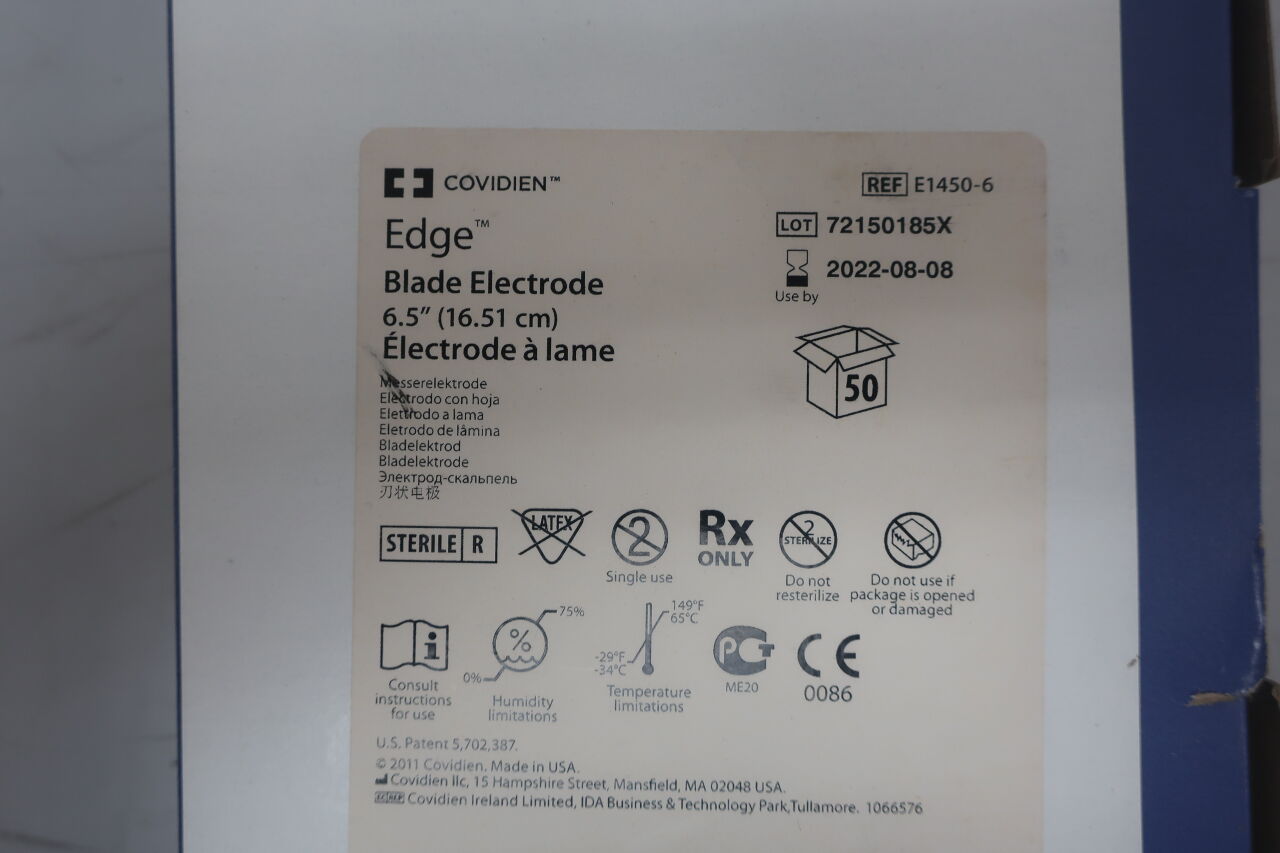 E1450-6 - COVIDIEN - Edge Blade Electrode, 6.5 in. Size, () - ( Expiry Date: )