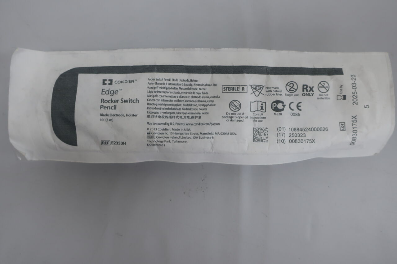E2350H - COVIDIEN - Edge Sterile Rocker Switch Pencil with Blade Electrode and Holster, 10 ft. Cord Length, () - ( Expiry Date: )