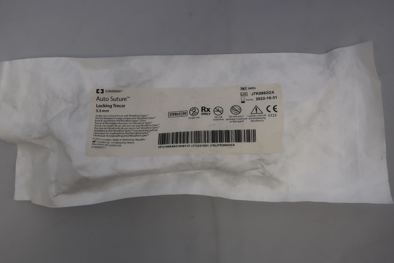 24055 - COVIDIEN - Autosuture Single-Use Locking Trocar Cannula with Woodford Spike Trocar, 5.5 mm Length, () - ( Expiry Date: )