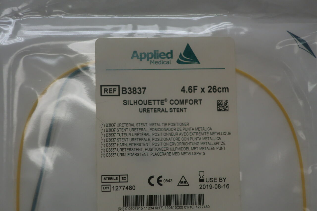 B3837 - APPLIED - Silhouette Comfort Ureteral Stent, 4.6 Fr dia. x 26 cm Length, () - ( Expiry Date: )
