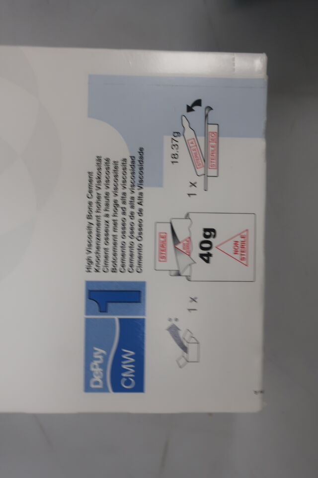 3312-040 - DEPUY - DePuy CMW 1 Medium Viscosity Bone Cement, 40 g, (BX/1) - ( Expiry Date: 2023-01-31 )