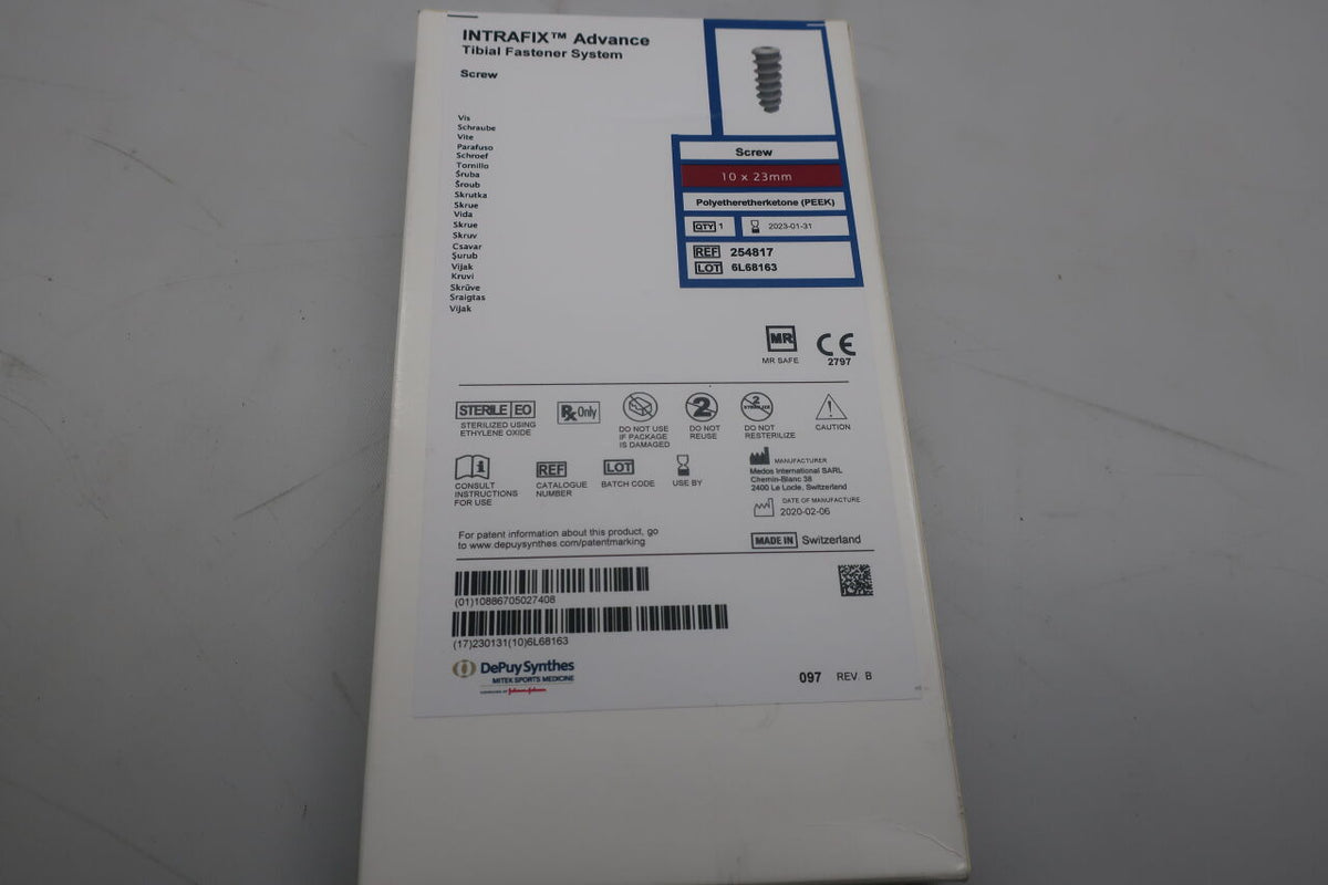 254817 - DEPUY - Intrafix Adavance PEEK Screw, 10 dia. x 23 mm Length, (BX/1)