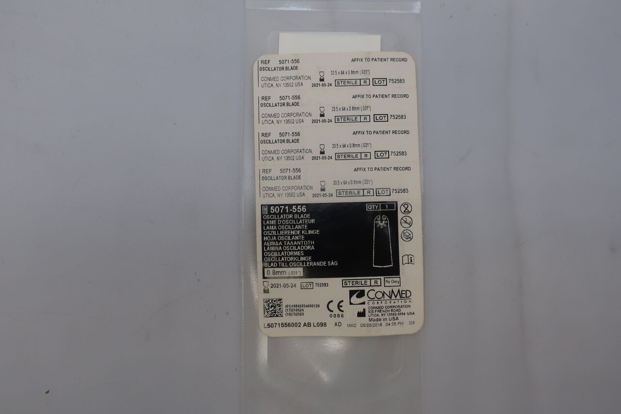 5071-556 - CONMED - Conmed Hip Arthroplasty/Large Bone Oscillating Saw Blade, 64 L x 33.5 mm W, () - ( Expiry Date: 2021-05-24 )