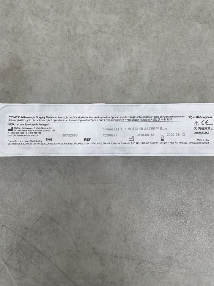72200727 - SMITH & NEPHEW - Dyonics Elite Notchblaster Burr, 5.5 mm Head Diameter, Peach Latch, () - ( Expiry Date: )