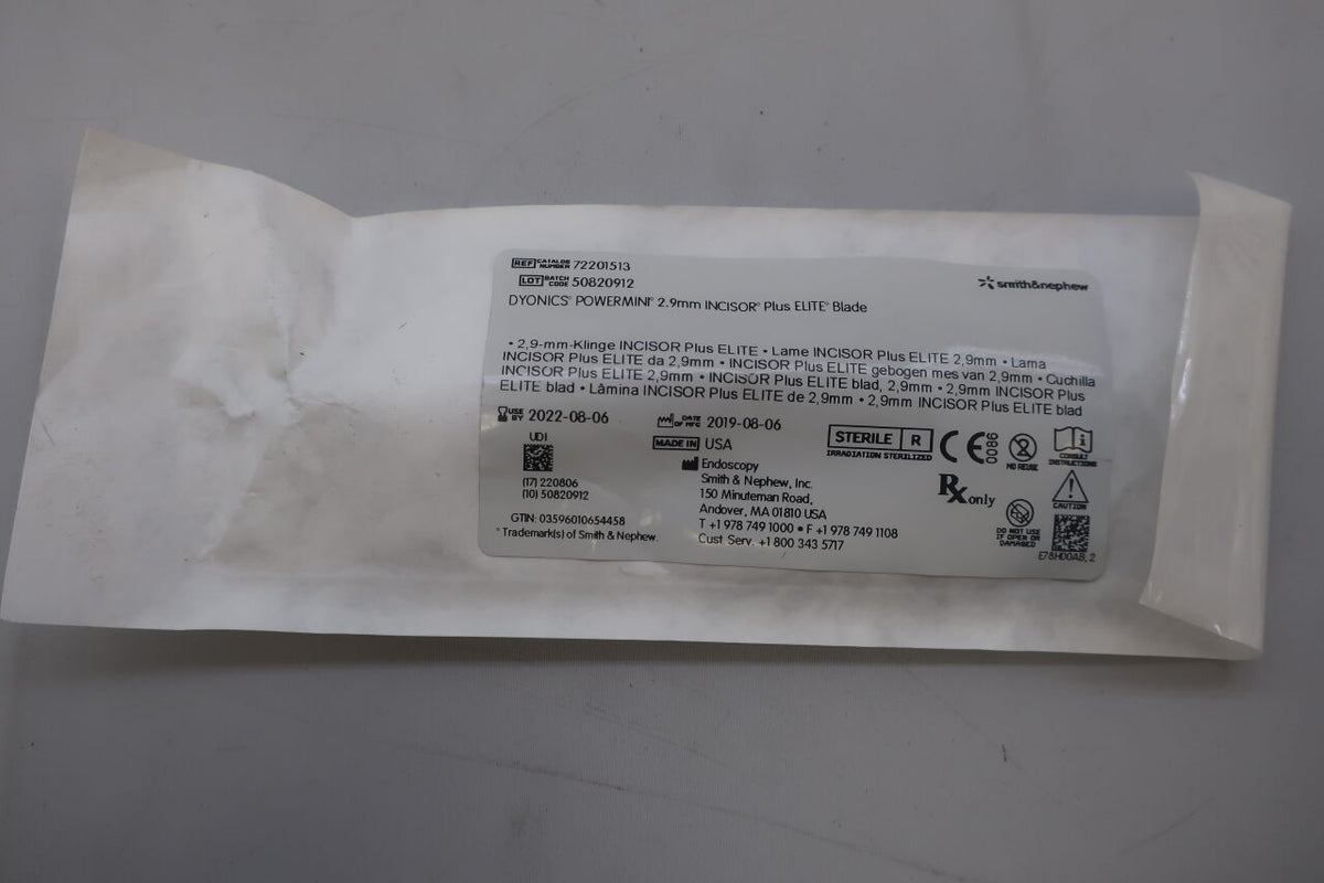 72201513 - SMITH & NEPHEW - Dyonics Powermini Incisor Plus Elite Blade, 2.9 mm dia., Peach Latch, ()