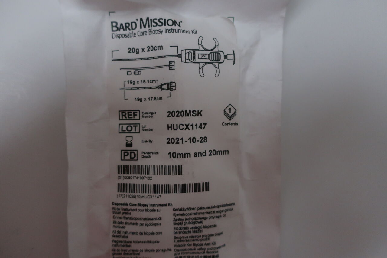 2020MSK - BARD - bard's mission disposable core biopsy instrument kit 20g x 20cm, () - ( Expiry Date: 2023-06-28 )