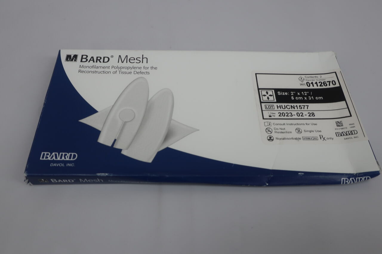 0112670 - BARD - Bard Polypropylene Monofilament Flat Mesh, 2 x 12 in., (BX/2) - ( Expiry Date: 2023-02-28 )