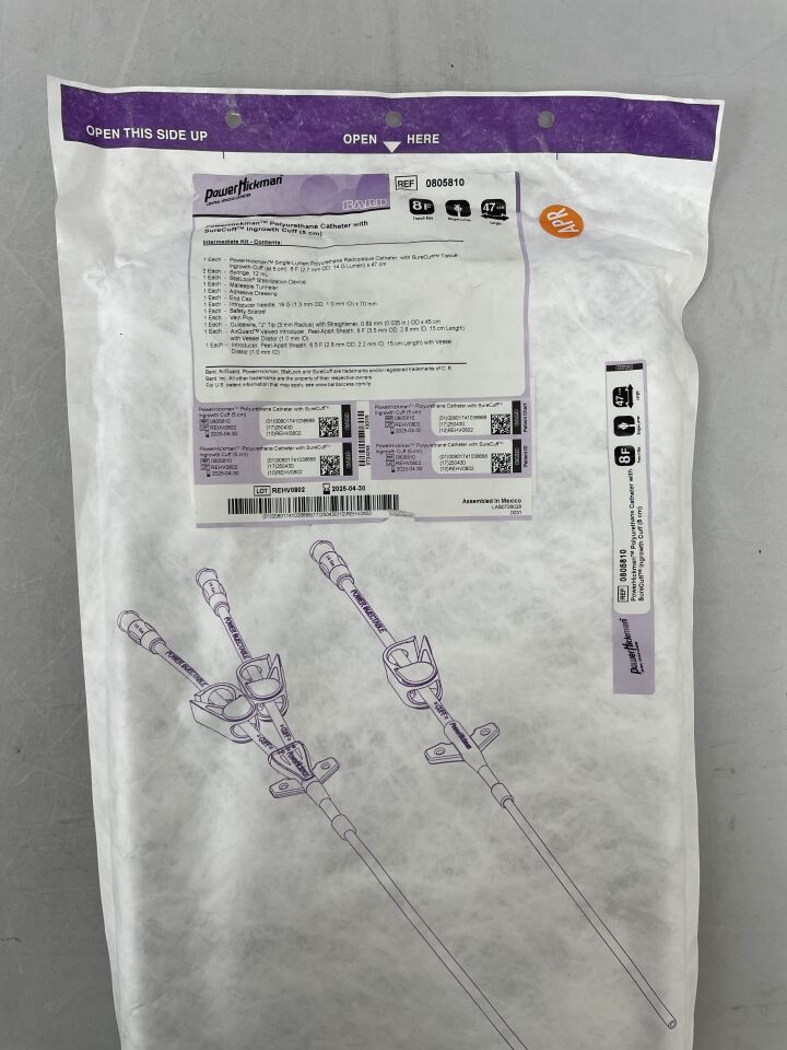 0805810 - BARD - PowerHickman CV Catheter, Single Lumen, Intermediate: 8F x 47cm
, () - ( Expiry Date: )