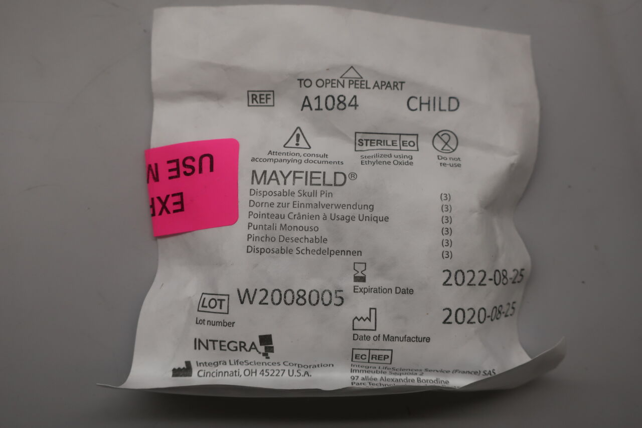 A1084 - INTEGRA - mayfield disposable skull pin , () - ( Expiry Date: 2022-08-25 )