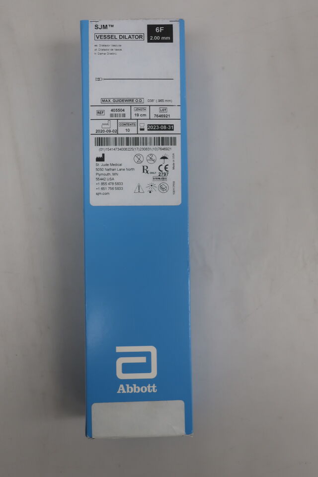 405504 - ABBOTT - Vascular Vessel Dilator, 0.038 Wire, 6 Fr, 19 cm, () - ( Expiry Date: )