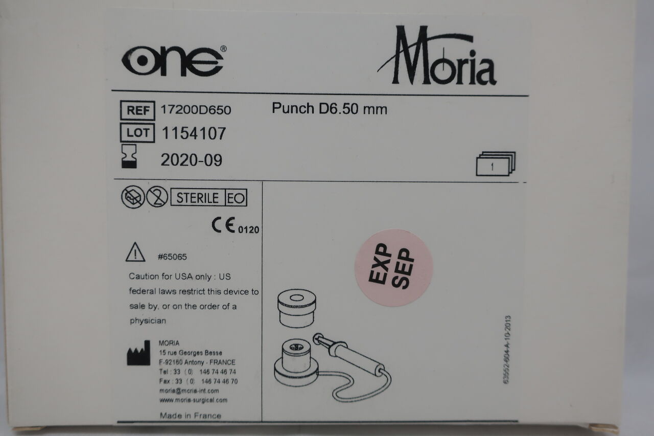 17200D650 - MORIA - Punch D6.50mm , (BX/1) - ( Expiry Date: 2020-09-01 )