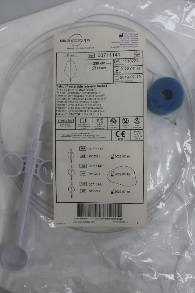00711141 - US ENDOSCOPY - falcon rotatable retrieval basket 2.5mm x 230cm, () - ( Expiry Date: 2022-07-18 )