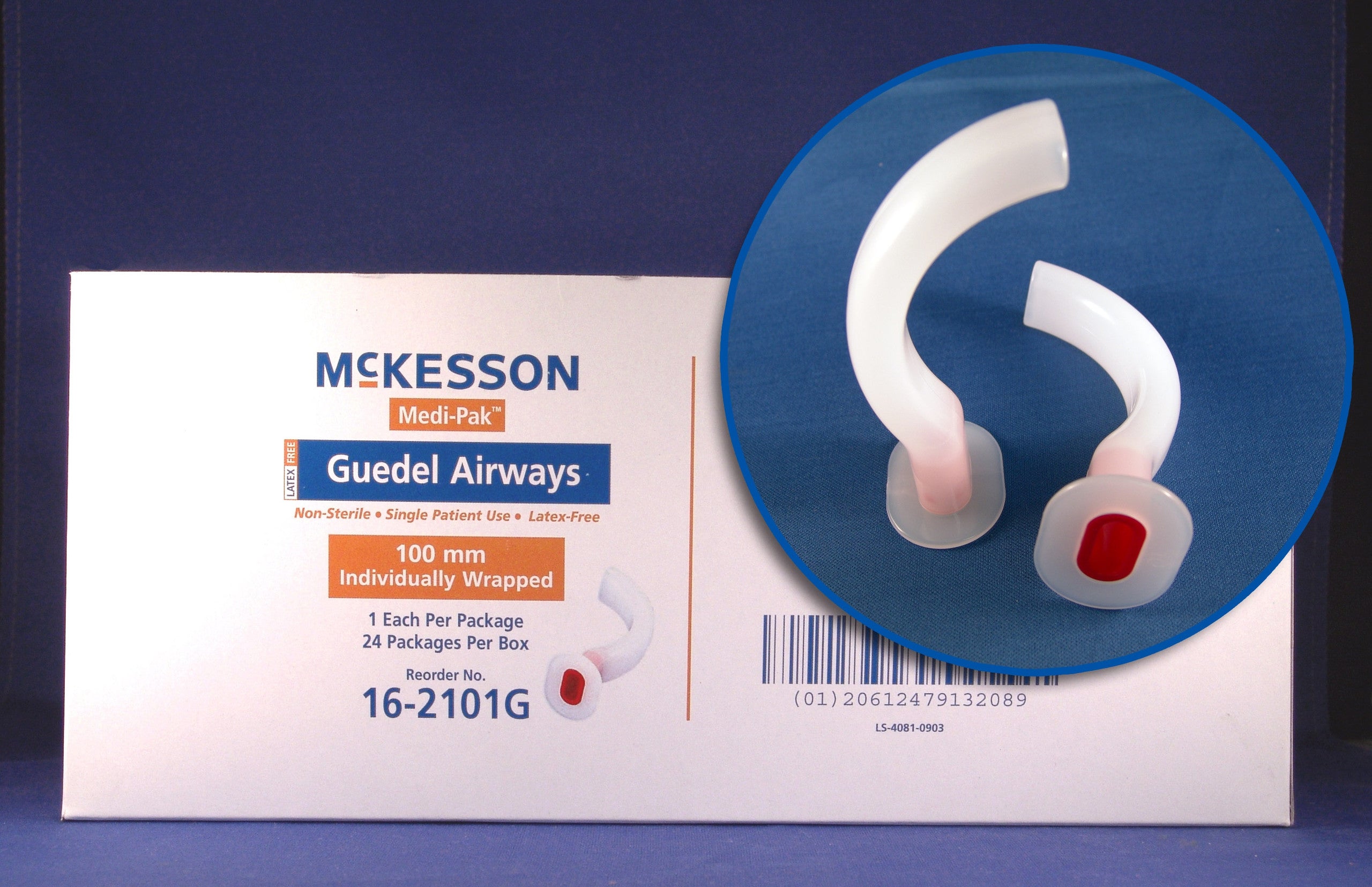 485076 - McKesson - Guedel Oropharyngeal Airway McKesson 80 mm Length 16-281G Pack of 1, (PK)