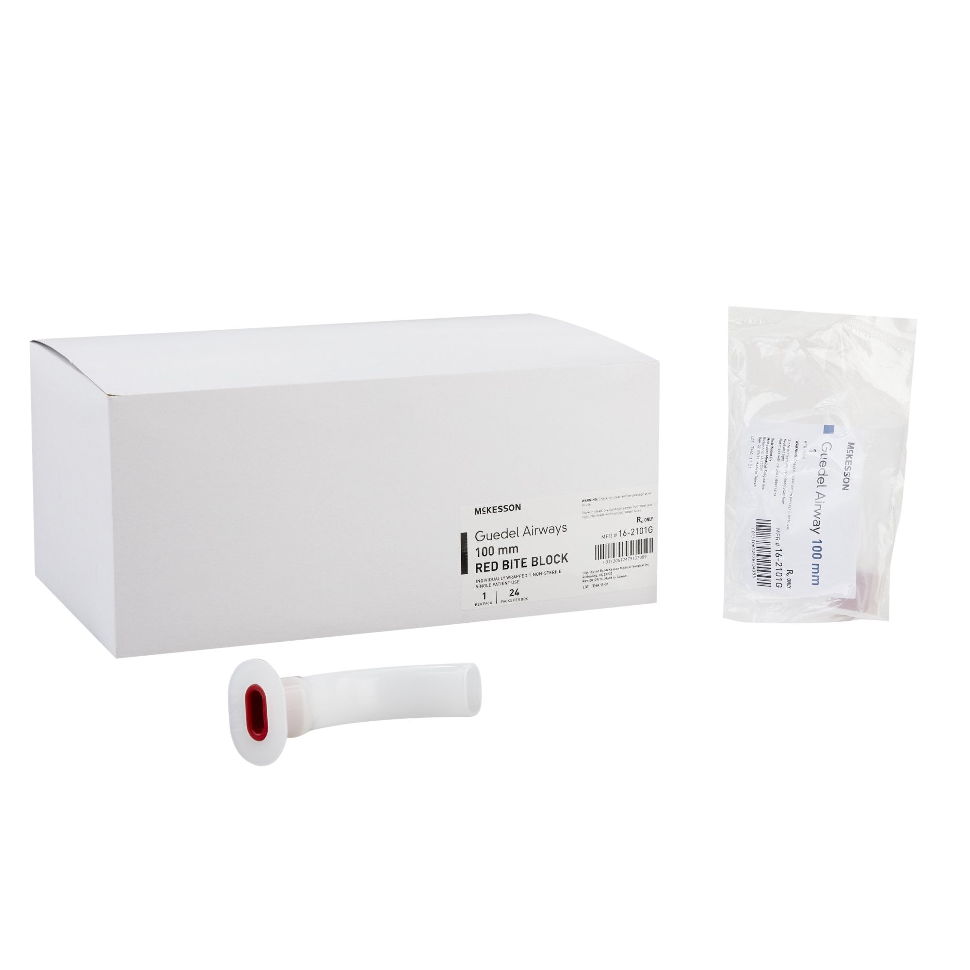 485078 - McKesson - Guedel Oropharyngeal Airway McKesson 100 mm Length 16-2101G Pack of 1, (PK)