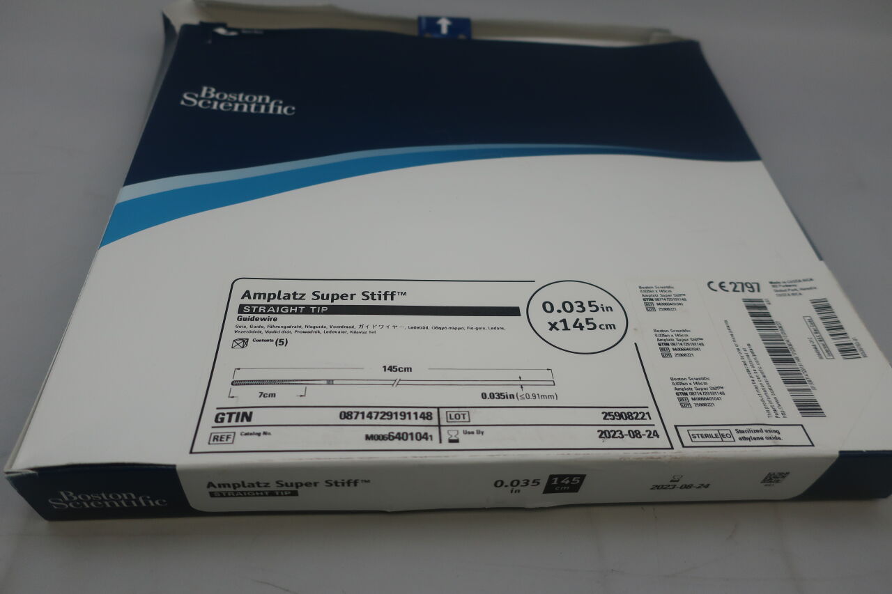 640104 - BOSTON SCIENTIFIC - Amplatz Super Stiff PTFE Coated Straight Tip Guidewire, 145 cm Length, () - ( Expiry Date: 2022-04-29 )